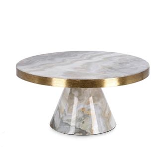 BIZZOTTO Set of 2 decorative Marsha stands in white, gray, and gold d 30