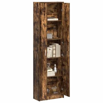 Berkfield Home Wardrobe Smoked Oak 55x25x189 cm Engineered Wood in Brown | Size: 55 x 25 x 189 cm