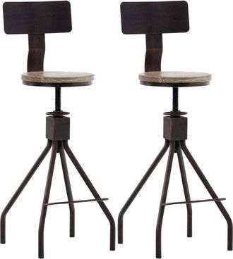 Clp Set 2 taburetes industriales regulables en metal bronce