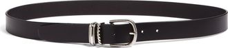 Treasure & Bond Raina Double Keeper Leather Belt in Black- Silver at Nordstrom, Size Medium