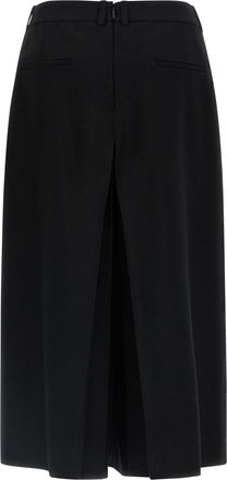 Saint Laurent Wool Midi Skirt - Black