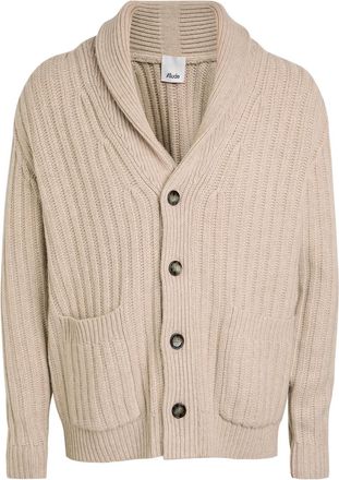 Allude Ribbed Wool and Cashmere-blend Cardigan - Beige - Xxl