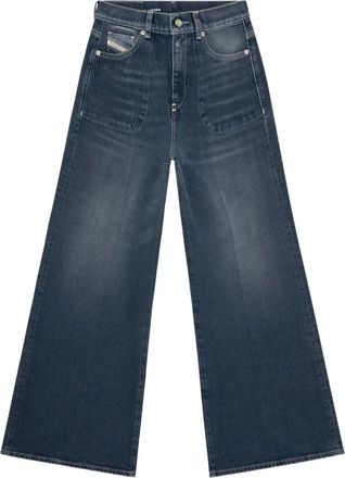 Diesel Jeans, Dames, Blauw, W29, Wide Jeans