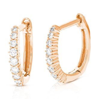 Vir Jewels 1/4 cttw Lab Grown Diamond Hoop Earrings in 14K Gold With Hidden Post For Women
