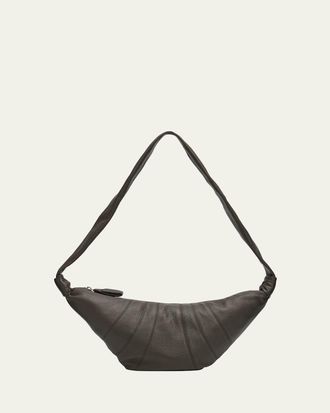 Christophe Lemaire Mens Medium Croissant Leather Crossbody Bag