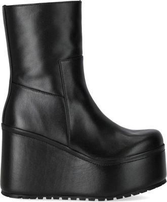Paloma Barceló Schoenen, Dames, Zwart, 40 EU, Leer, Barta Wedge Enkelboot
