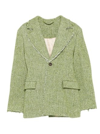 Séfr single-breasted blazer - women - Cotton/Virgin Wool/Viscose - S - Green