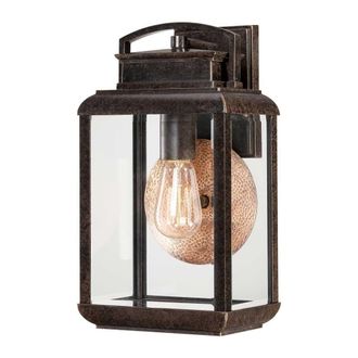 Elstead Lighting Aplique de pared, bronce Imperial con reflector de cobre H: 36,8cm