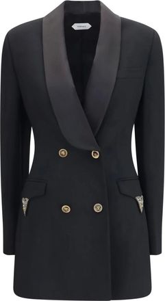 Versace Blazer Doppiopetto in Lana - - Jackets - Donna - Nero - M