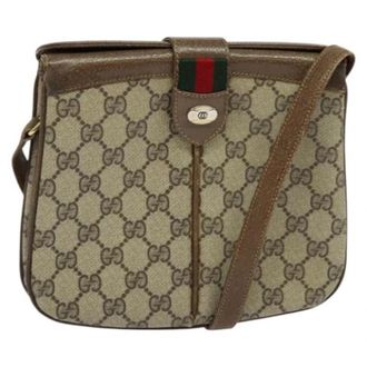 Gucci Pre-owned Leather gucci-bags - Dames - Vintage Schoudertas - Beige - ONE Size - Leer - Vintage