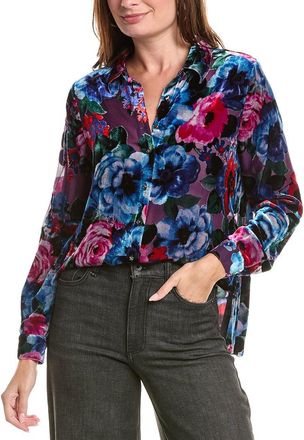 Johnny Was Velma Button-Down Silk-Blend Shirt
