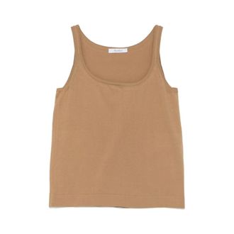 Max Mara Sleeveless Tops, female, Beige, Size: S Top Max Mara