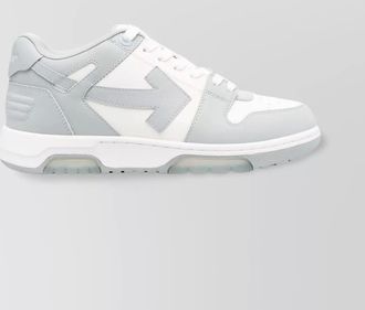 Off-white leather low-top sneakers