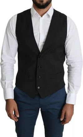Dolce & Gabbana Black Men Formal STAFF Dress Waistcoat Mens Vest