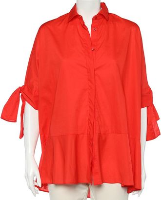 Carolina Herrera Red Cotton Oversized Shirt