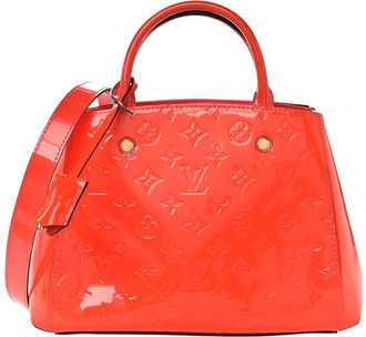 Louis Vuitton Orange Monogram Vernis Patent Leather Montaigne (Authentic Pre- Loved)