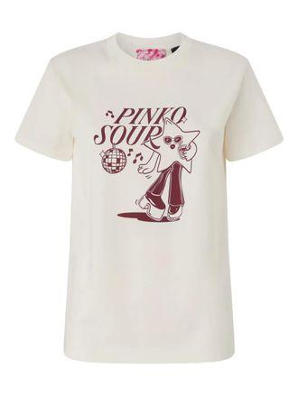 Pinko T-shirt met print - Beige