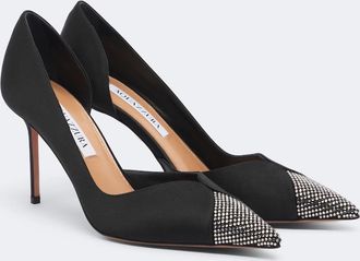 Aquazzura Salones Narcisse de sat&eacute;n con cristales