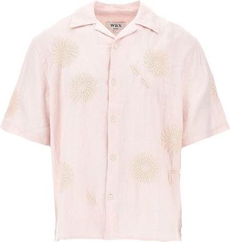 Wax London Didcot embroidered flowers linen shirt Man S