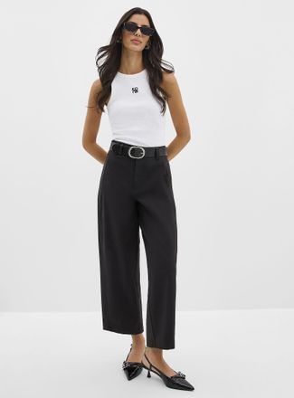 Icone Womens Belted stretch barrel pant