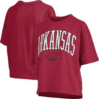 Pressbox Womens Pressbox Cardinal Arkansas Razorbacks Nelson Arch Over Logo Waist Length Oversized Slub T-Shirt at Nordstrom, Size X-Large