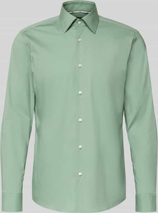 HUGO BOSS Slim Fit Businesshemd aus Baumwoll-Mix Modell H-HANK-KENT in Gruen, Gr&ouml;&szlig;e 38