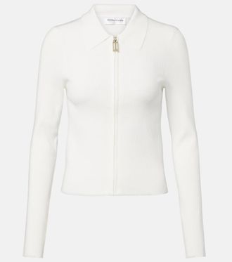Victoria Beckham Mila ribbed-knit zip-up top