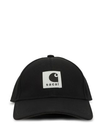 sacai x Carhartt WIP logo-patch baseball cap - men - Cotton - One Size - Black