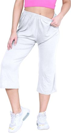 Janisramone Womens Ladies New Plain Wide Leg Culottes 3/4 Length Shorts Trousers Casual Summer Palazzo Pants White