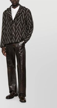 Emporio Armani virgin wool chevron single breasted coat