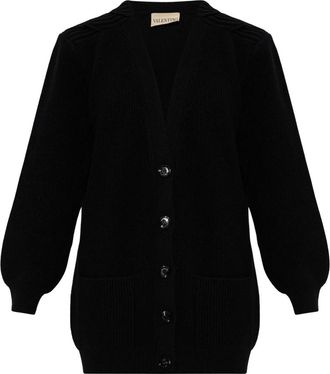 Valentino Garavani Wollemantel met zakken - Dames - Vesten - Zwart - S - Wol - Truien & Vesten