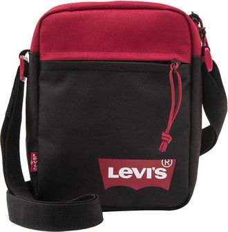 Levi's Umh&auml;ngetasche LEVIS MINI CROSSBODY SOLID (RED BATWING), Damen, Gr. B/H/T: 15,5cm x 21cm x 5,5cm, schwarz (schwarz, rot), Web, Polyester, Taschen Umh&auml;n