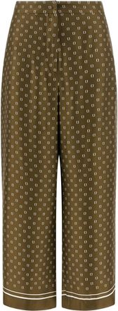 Max Mara Green Straight Flat Front Pants