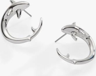 Alex and Ani Shark Hoop Earring in Silver at Nordstrom