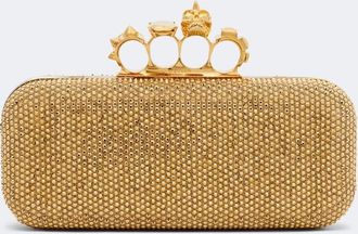 Alexander McQueen Clutch Knuckle de piel adornado