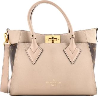 Louis Vuitton On My Side Tote Leather with Monogram Canvas PM shoulder bag - Beige