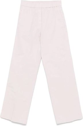 Forte_Forte Broeken met elastische tailleband - Dames - Wijde Broeken - Roze - M - Katoen - Broeken