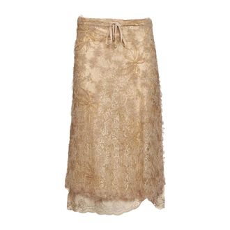 Ermanno Scervino Gonna Midi in Pizzo - - Skirts - Donna - Beige - S