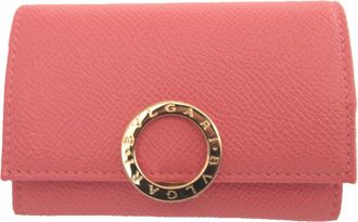 Bulgari Pink Leather Coin Purse/Coin Case (Pre-Owned)