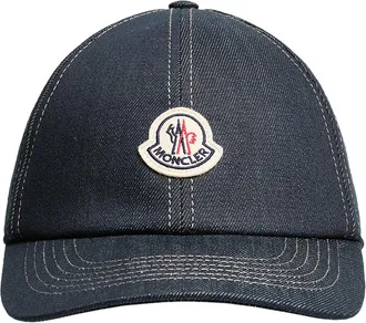 Moncler Moncler Denim Baseball Cap, Men, Blue, Size: One Size