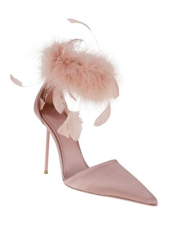 PARIS TEXAS Hohe Schuhe - Lidia Featherankle Strap 105 - Gr. 36 (EU) - in Rosa - f&uuml;r Damen