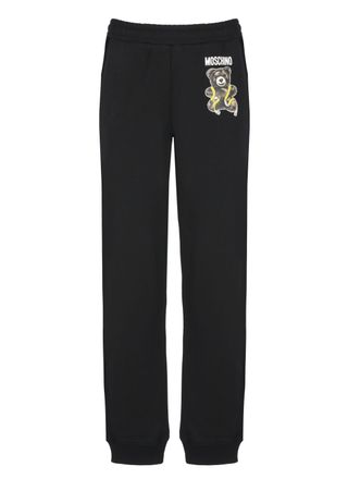 Moschino Black Contrast Teddy Bear Print Cotton Sweatpants