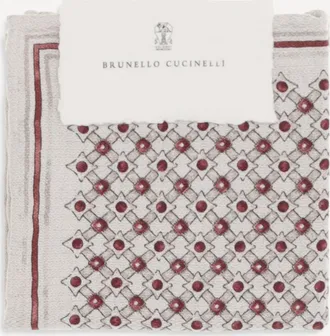 Brunello Cucinelli Silk Pochette with geometric pattern Male UNI