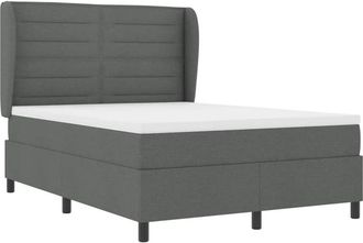 vidaXL Cama Tipo Box Spring Con Colch&oacute;n Gris Oscuro 140 X 190 Cm Tela Vidaxl