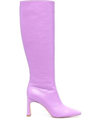 Liu Jo knee-high leather boots - women - Calf Leather/Calf Leather/Calf Leather - 40 - Purple