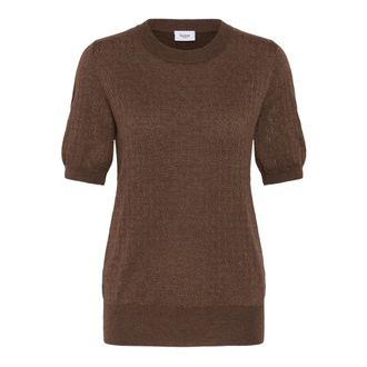 Saint Tropez Milasz Pullover a Maniche Corte - - Knitwear - Donna - Marrone - S