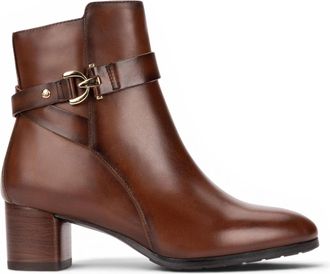 Pikolinos Pikolinos Womens Brown Leather Ankle Heeled Boots - Calafat