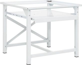 vidaXL Soporte Pedestal Para Lavadora Con Estante Extra&iacute;ble Blanco Vidaxl