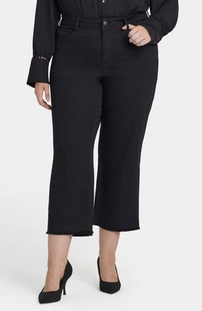 NYDJ Coco High Waist Relaxed Crop Wide Leg Jeans in Black at Nordstrom, Size 14W