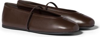 Miu Miu Nappa Leather Ballerinas, Woman, Dark Brown, Size 36,5